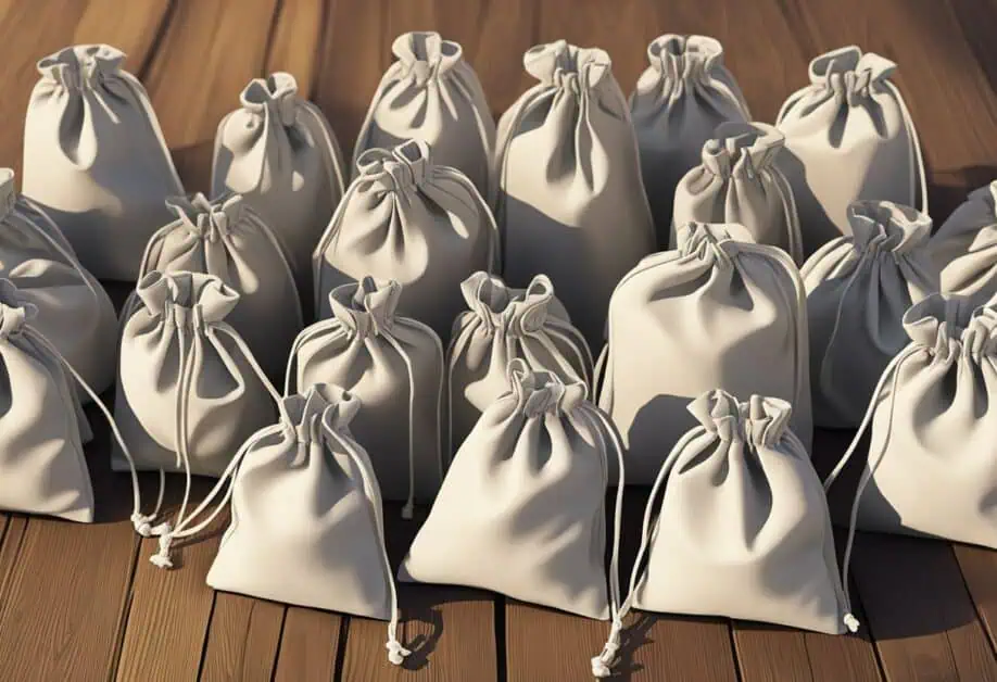 small canvas drawstring bags