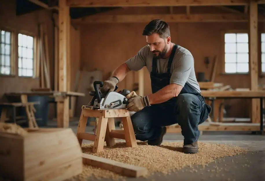 carpenter makes furniture