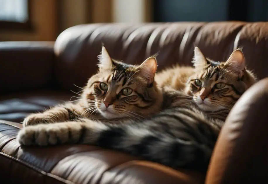 cats and leather furniture