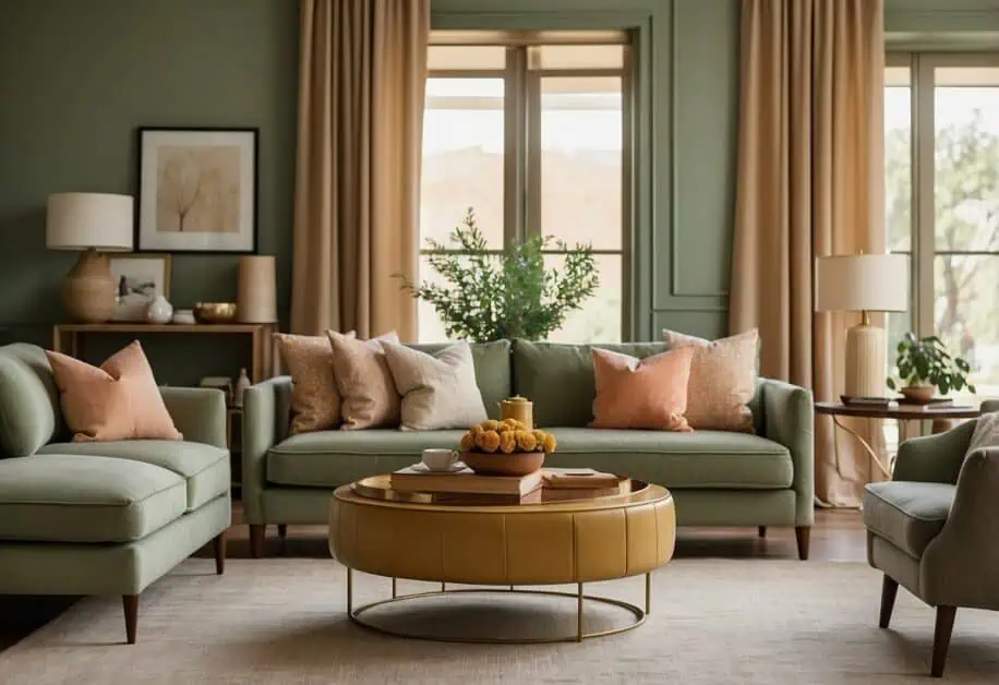 colors that go with sage green furniture