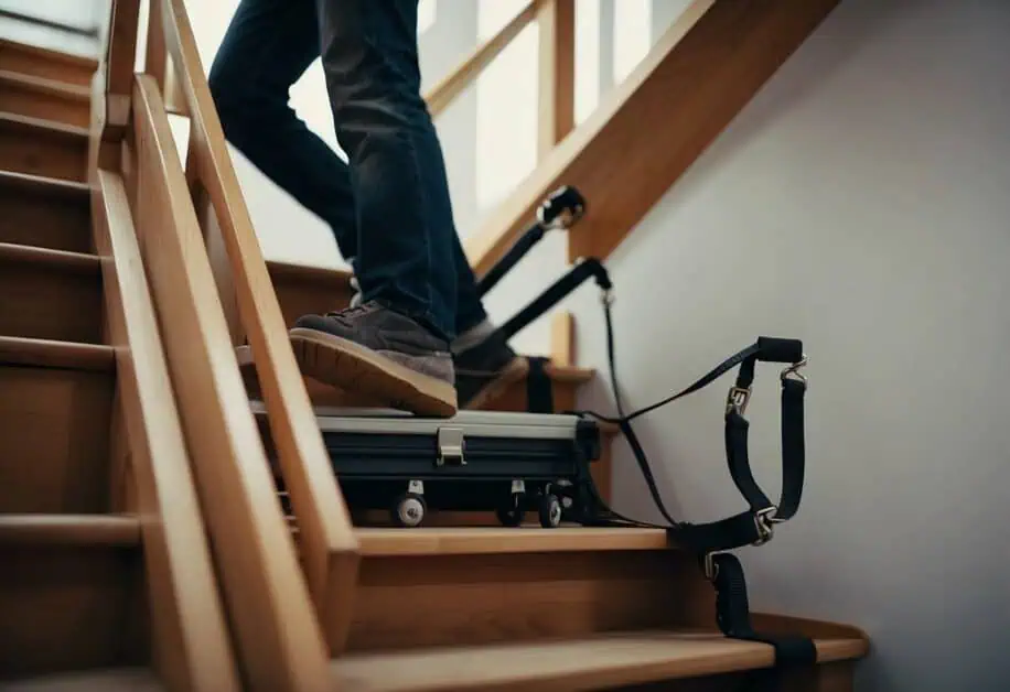 how to move heavy furniture down stairs
