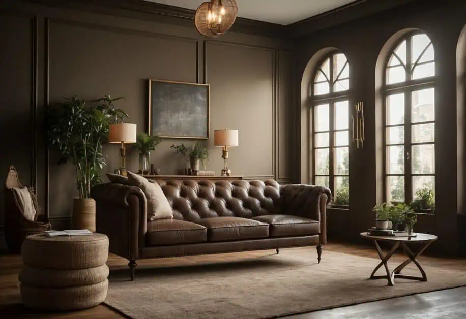 wall paint that matches brown furniture