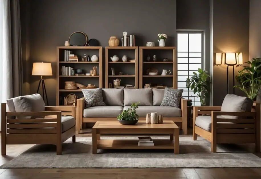 wooden living room furniture sets