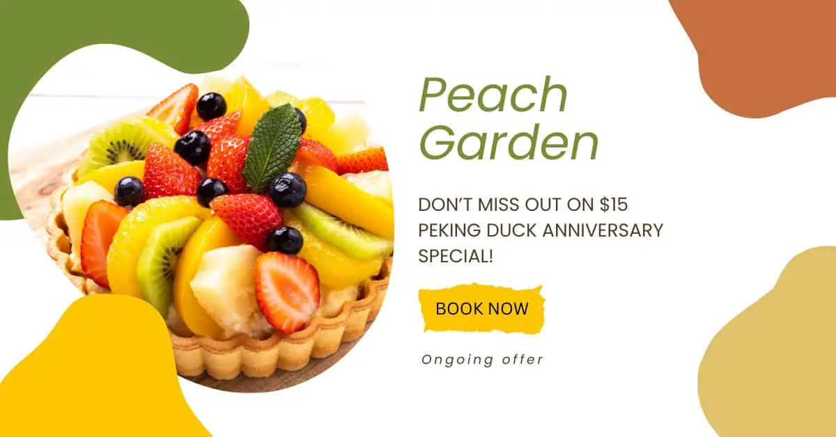 Enjoy Peking Duck for Just $15 in Peach Garden's Anniversary Special!