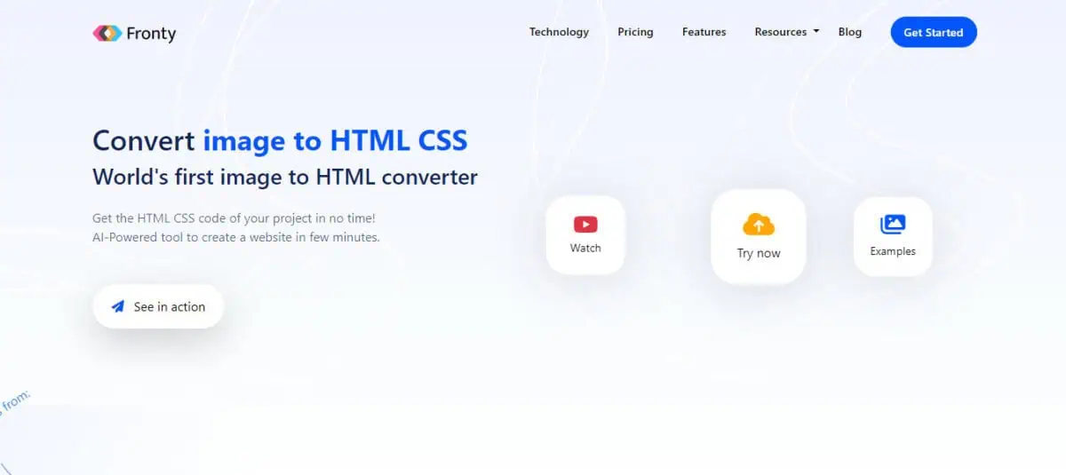 Fronty display page