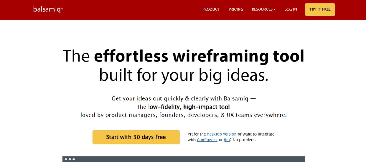 Balsamiq display page
