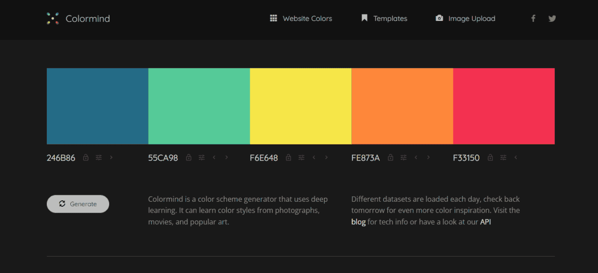Colormind display page