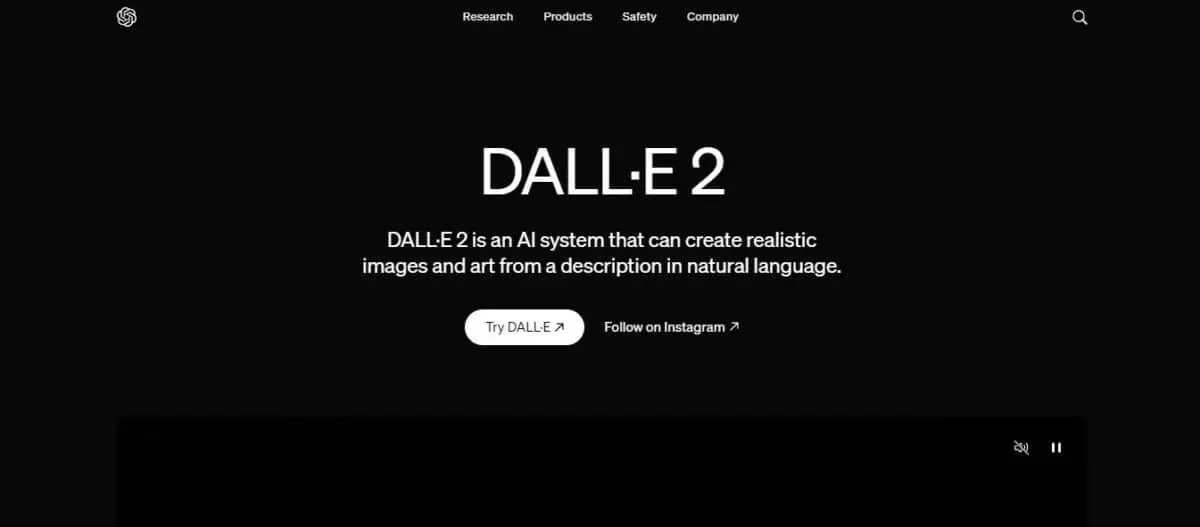 Dall-E 2 display page
