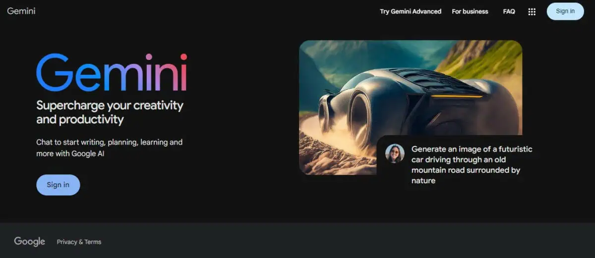Gemini display page