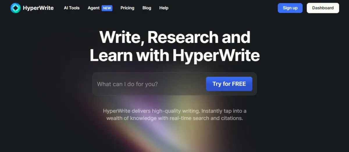 HyperWrite display page
