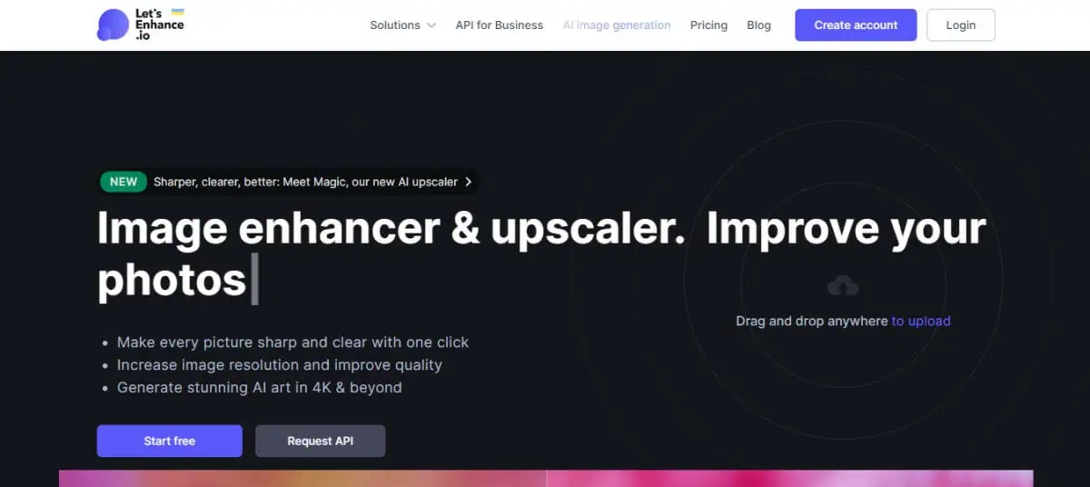 Let's Enhance display page