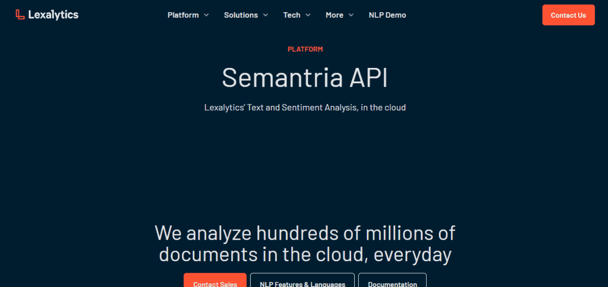 Lexalytics display page