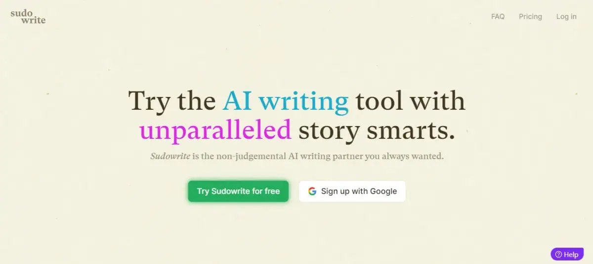 Sudowrite display page