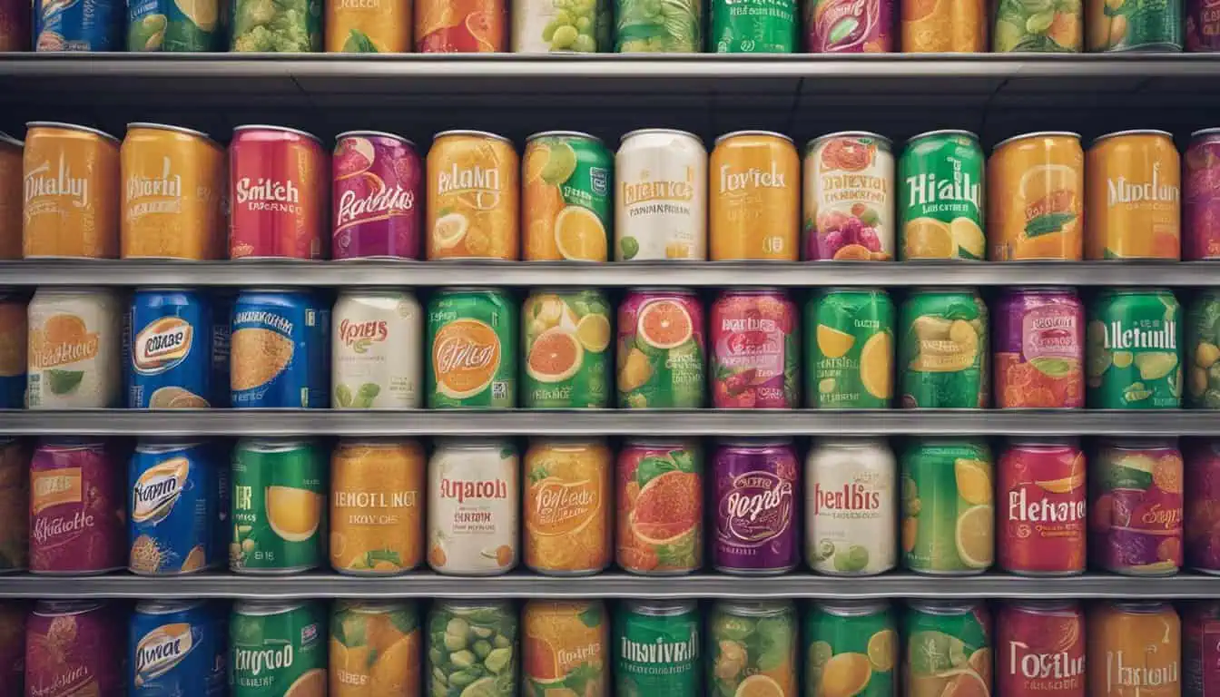 An assortment of soda cans in different flavors, representing leading beverage suppliers in Singapore.