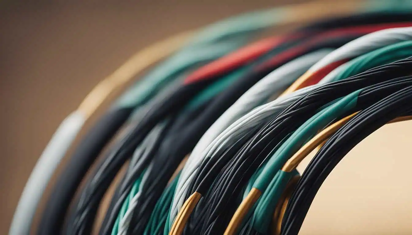 A close-up view of various wires, symbolizing connectivity and technology in Singapore's broadband landscape.
