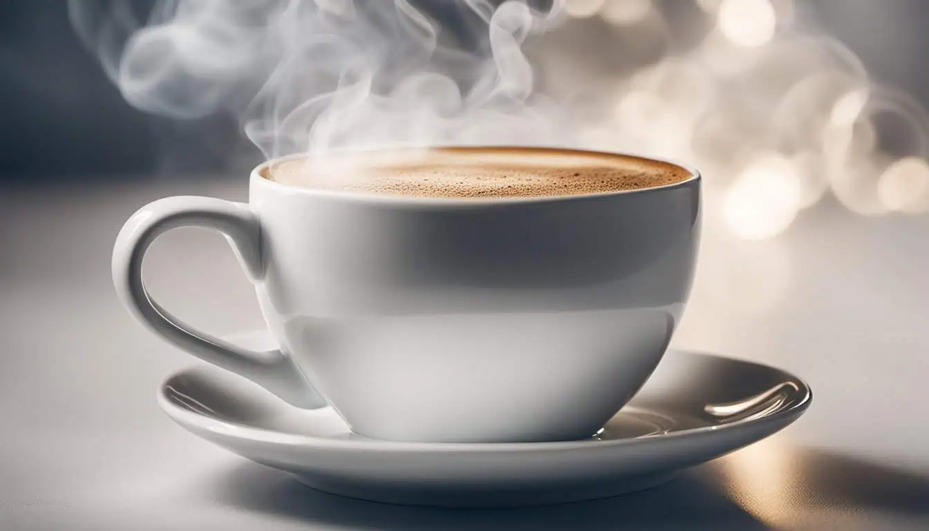 A freshly brewed cup of coffee with steam rising, highlighting the top cafes in Tanjong Pagar, Singapore.