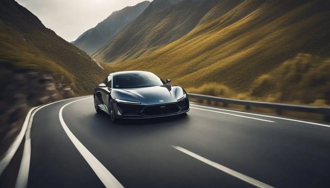The Roadster drives along a winding mountain road, highlighting the car wash service in Singapore.
