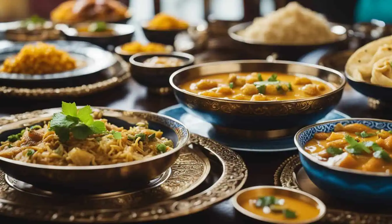 A table filled with various Indian food dishes, representing the finest Indian culinary offerings in Singapore.