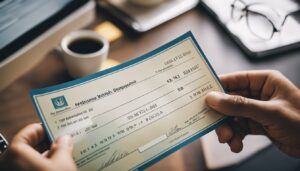 A licensed money lender in Singapore handing over a cheque to support a small business loan application.