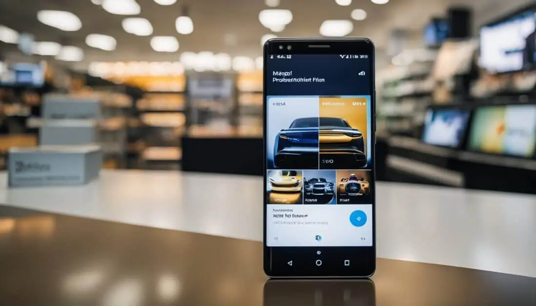 The Samsung Galaxy S9, featuring a dedicated assistant, displayed prominently among top Android phone retailers in Singapore.