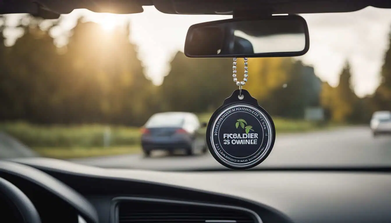 An attractive car air freshener featured in a car, ideal for refreshing the atmosphere during commutes in Singapore.