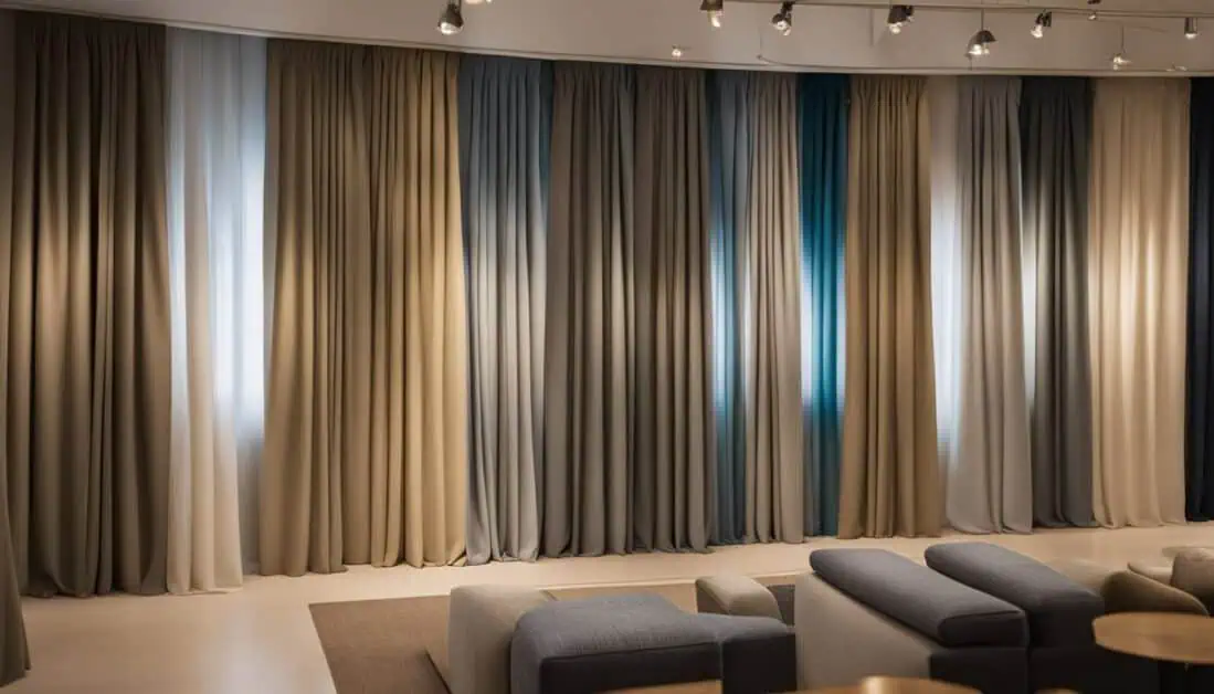 A bright room featuring a large window adorned with elegant curtains, showcasing a curtain shop in Singapore.