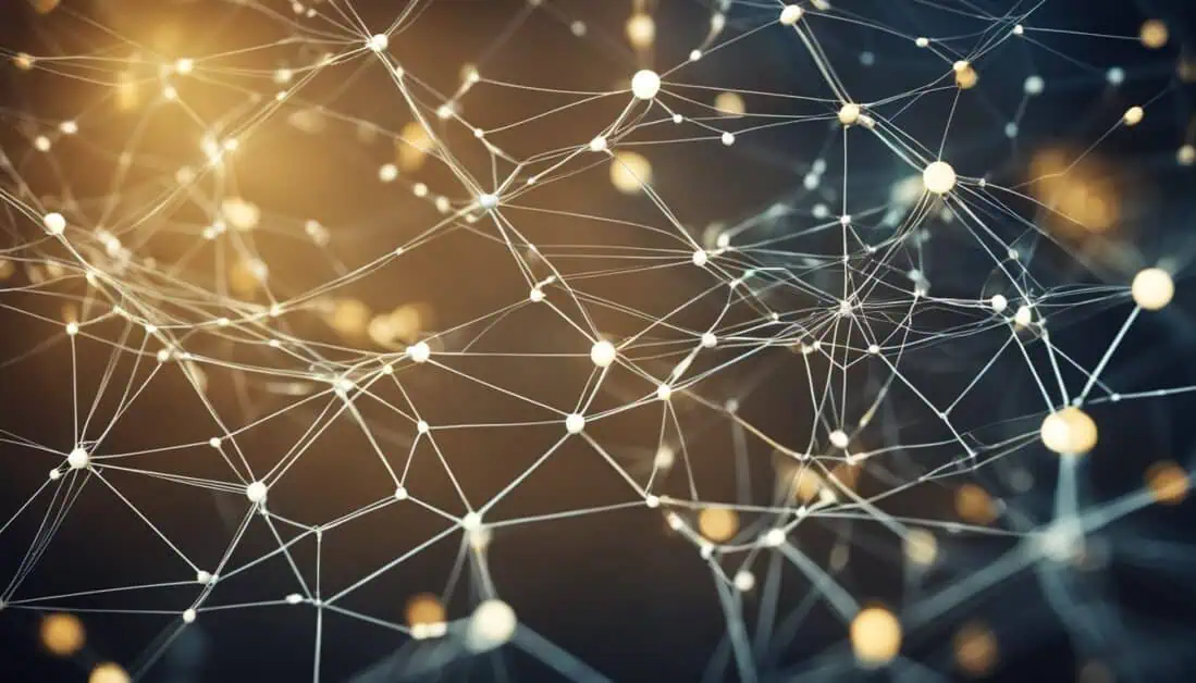 A dark background featuring a network of interconnected dots and lines, symbolizing data connectivity in Singapore.