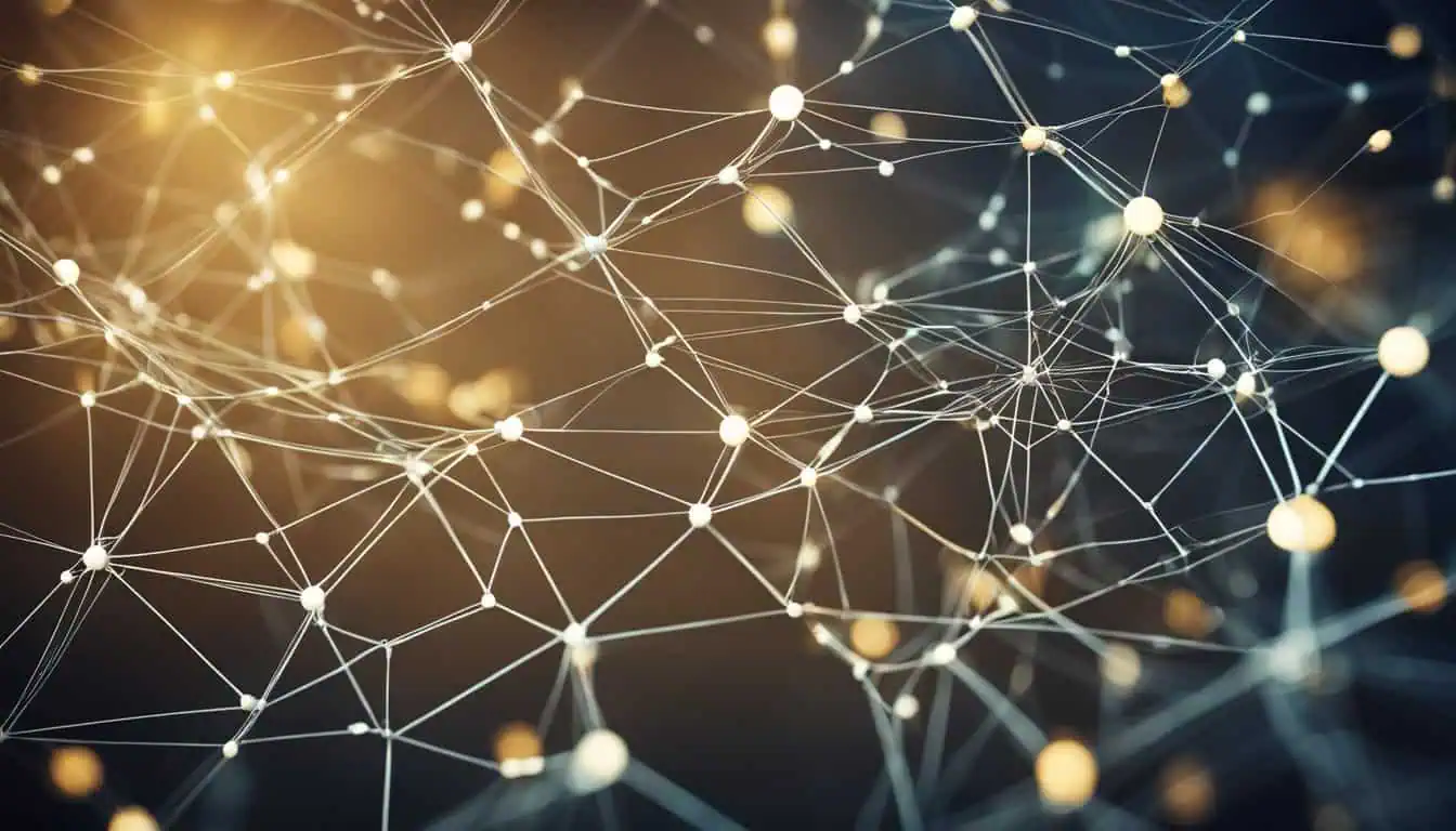 A dark background featuring a network of interconnected dots and lines, symbolizing data connectivity in Singapore.