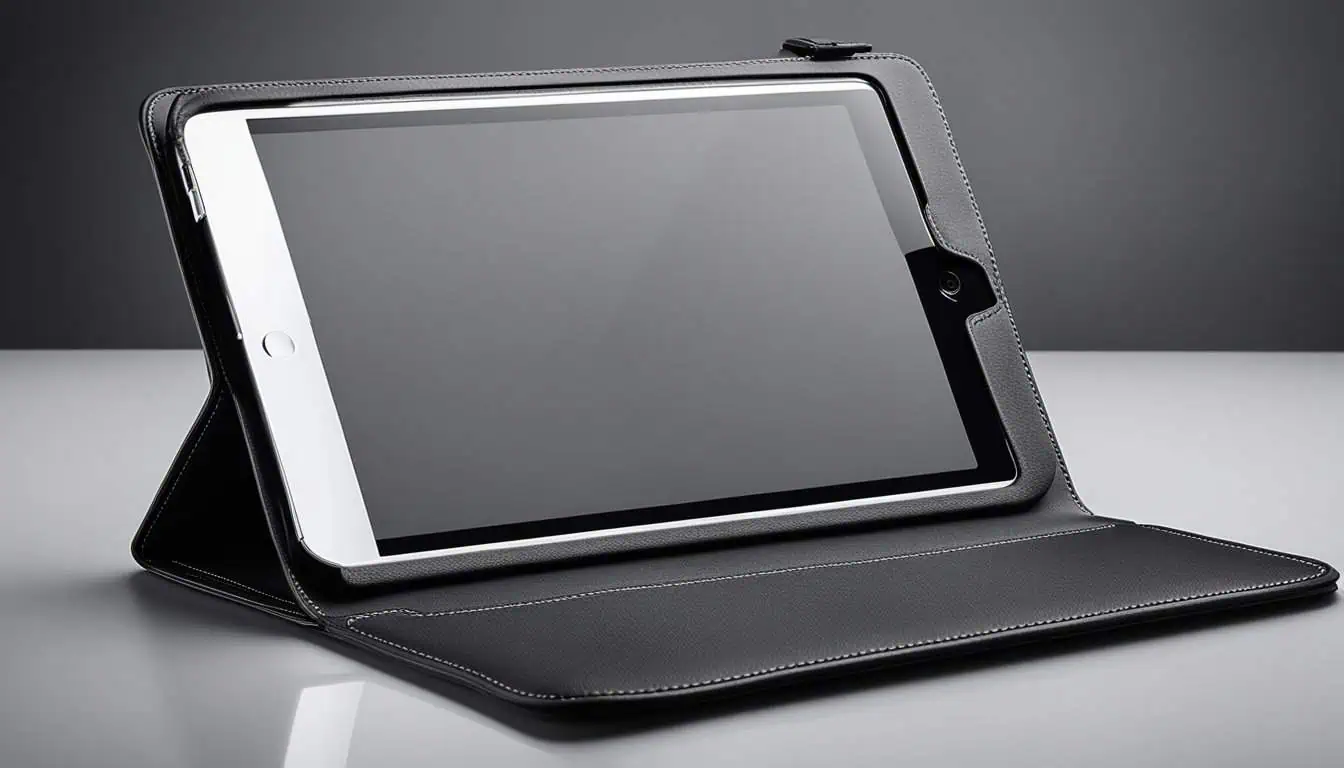 A stylish black iPad case placed on a table, ideal for those seeking quality accessories in Singapore's market.