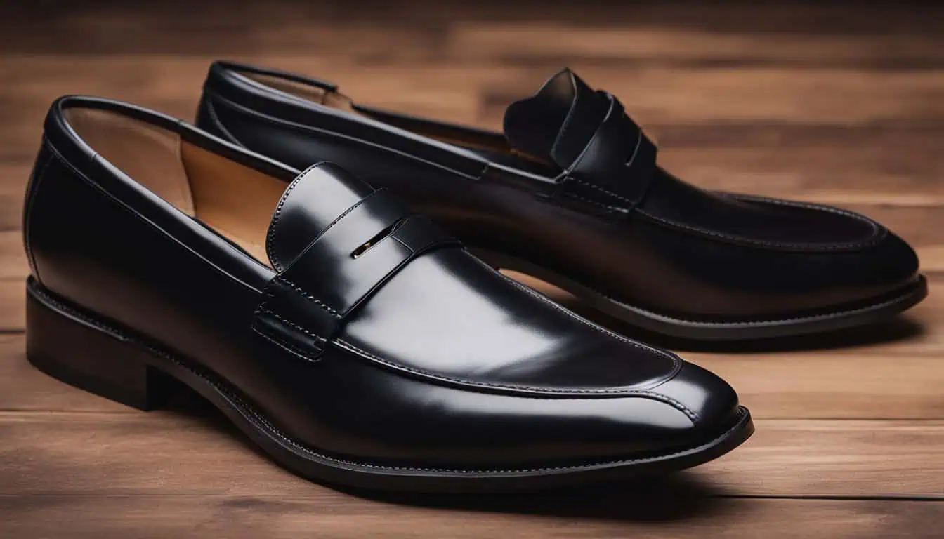 Black leather loafer showcased, ideal for stylish footwear options in Singapore's best men's shoe stores.