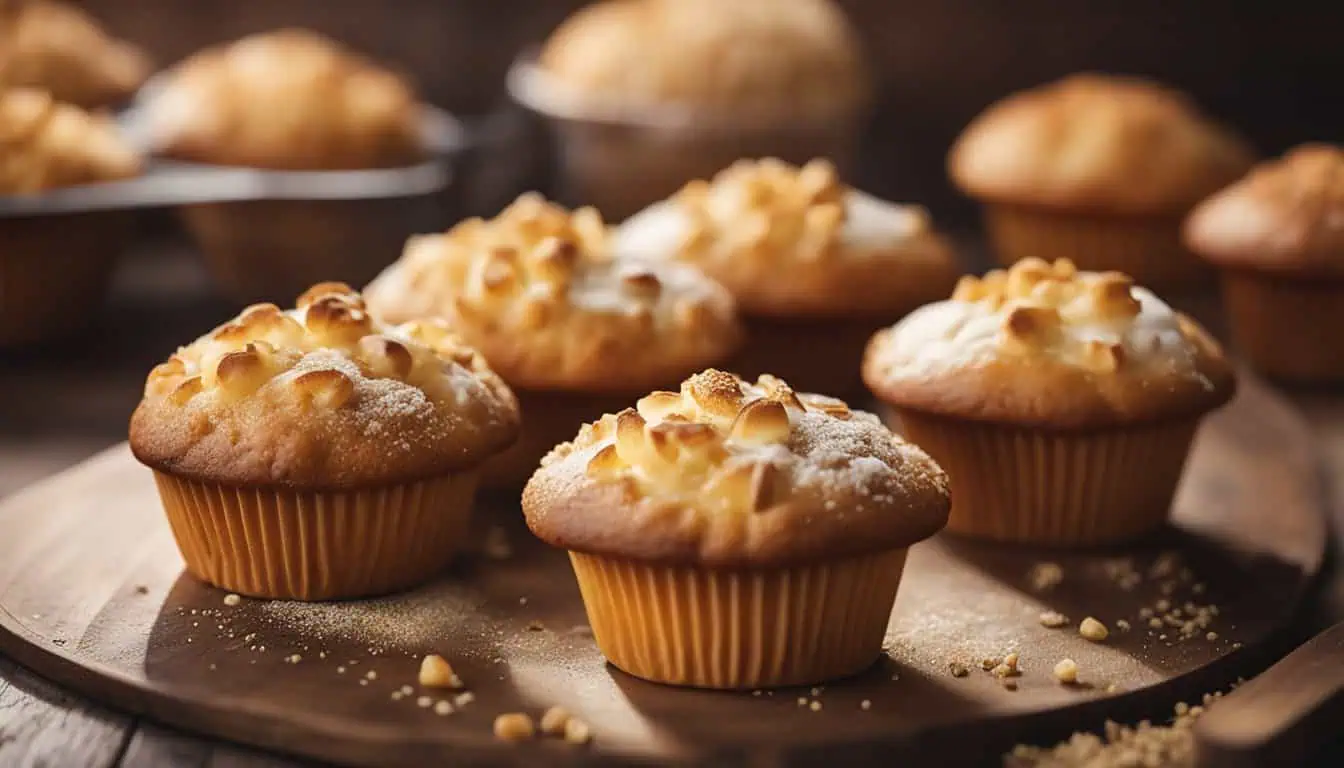A selection of muffins displayed on a wooden board, highlighting the best places to buy muffins in Singapore.