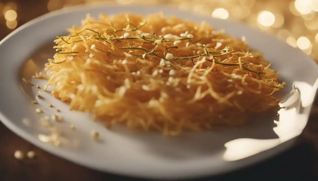 A plate of rosti garnished with fresh green onions, showcasing a delicious dish from the best eateries in Singapore.