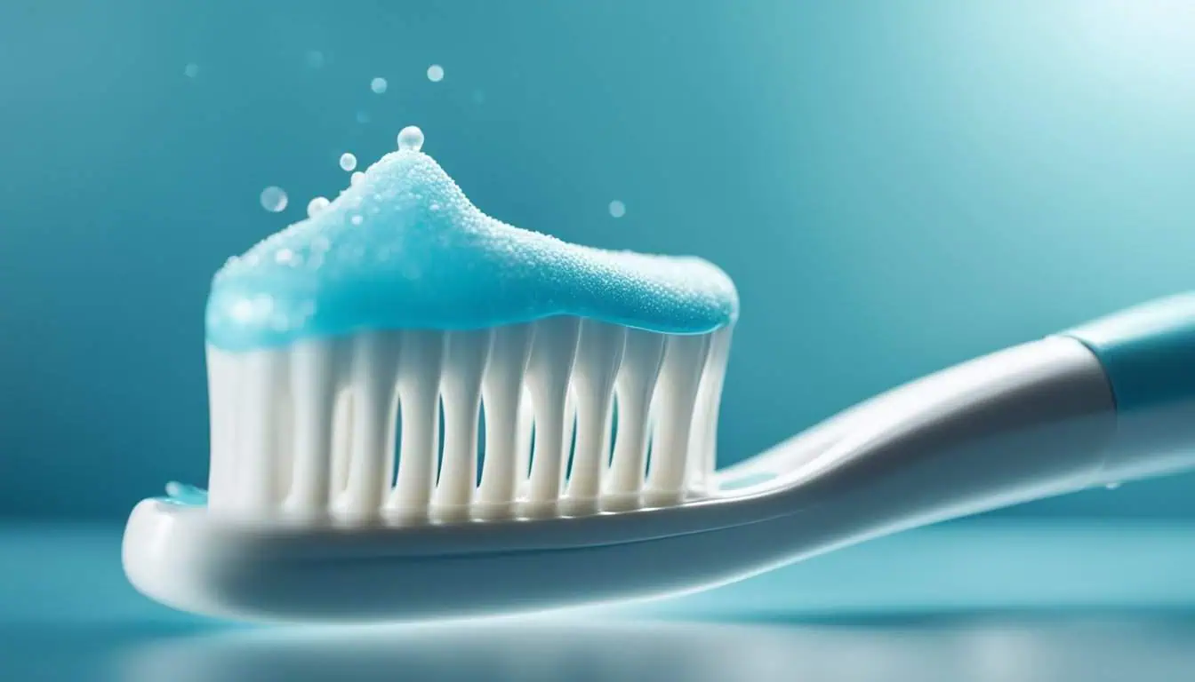 A toothbrush with blue toothpaste, highlighting dental hygiene essentials in Singapore's best toothpaste retailers.