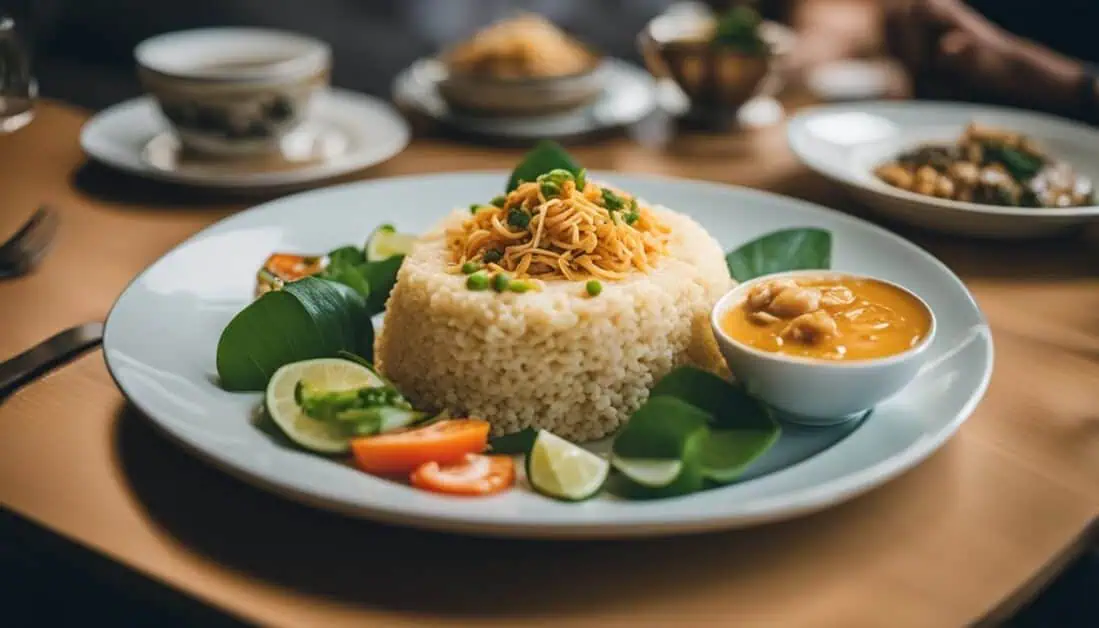 A vibrant display of Malaysian food dish, showcasing the rich flavors and colors of Malay cuisine in Singapore.
