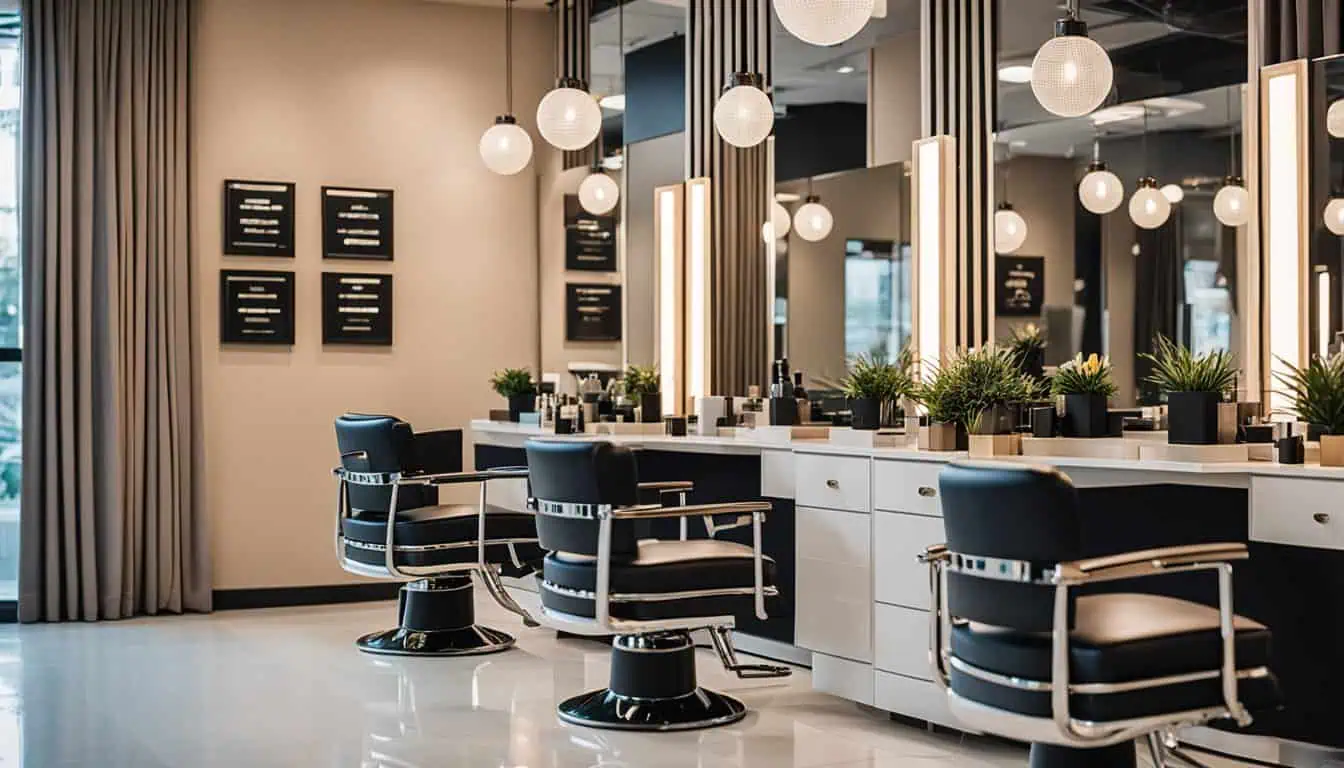 A salon in Singapore featuring elegant chairs and mirrors, showcasing the best in grooming services.
