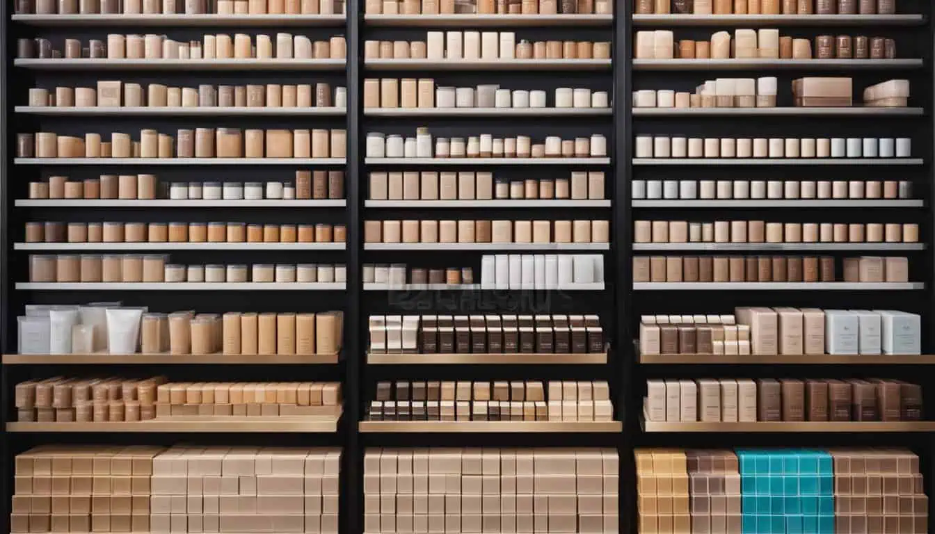 A diverse collection of wooden shelves showcasing various types of wood, highlighting their unique textures and colors.