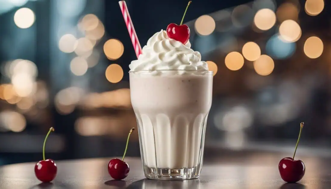 A delicious milkshake topped with whipped cream and cherries, showcasing a popular treat from Singapore's best milkshake spots.