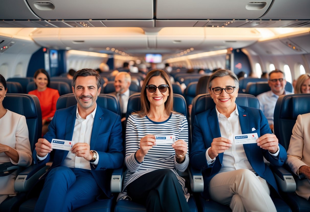 Passengers enjoying exclusive perks and promotions in Air France's loyalty programme