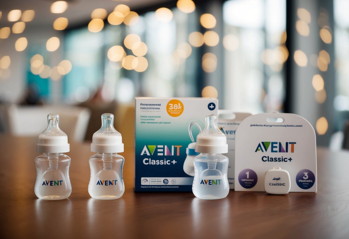 Avent Classic+ Teat displayed with promotional materials