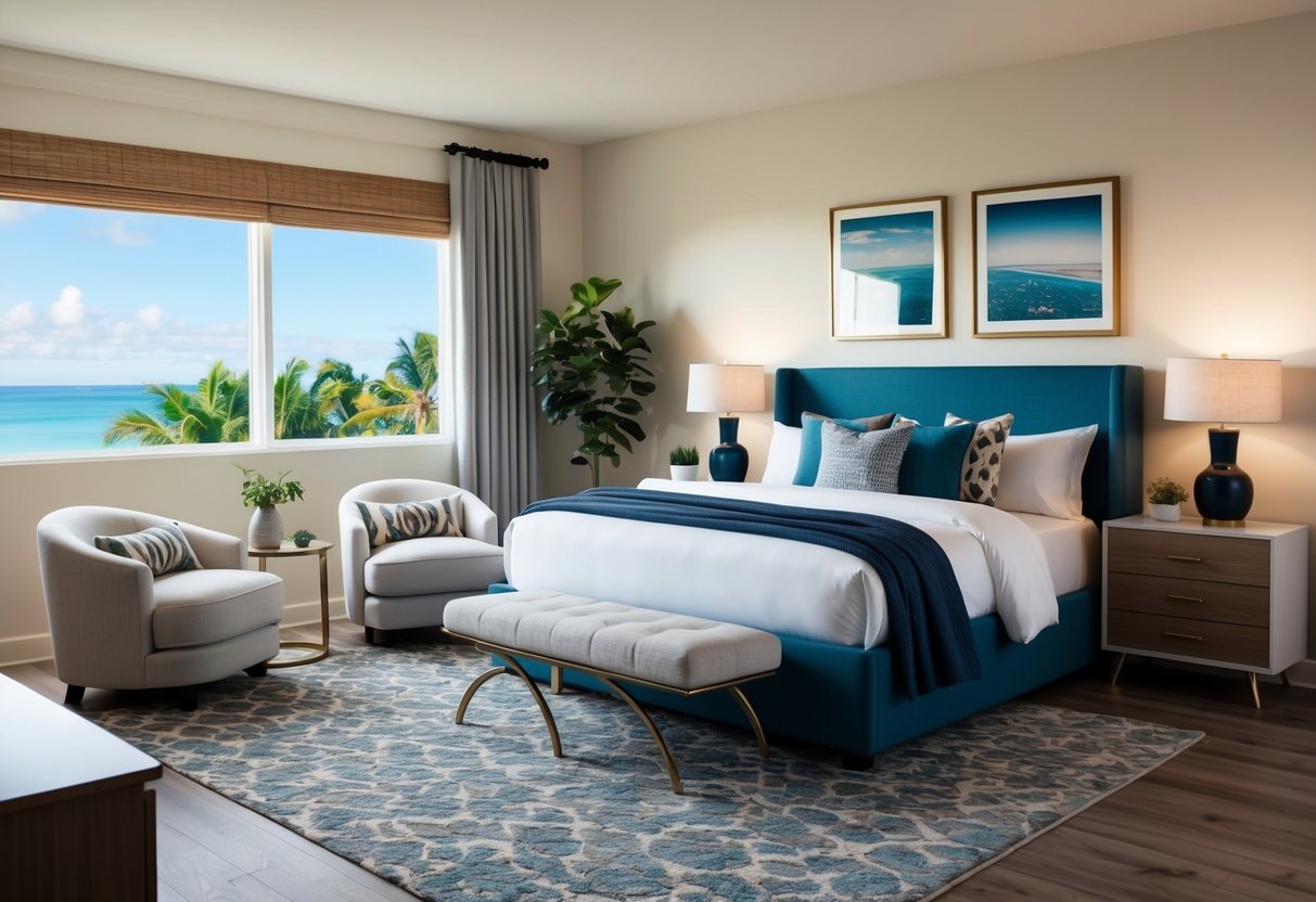 A cozy bedroom with a modern DFS Coast Bedroom Suite set on promotion