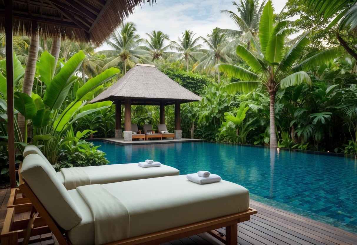 A serene spa setting at Banyan Tree Bintan, with lush tropical surroundings and a tranquil atmosphere for relaxation and rejuvenation