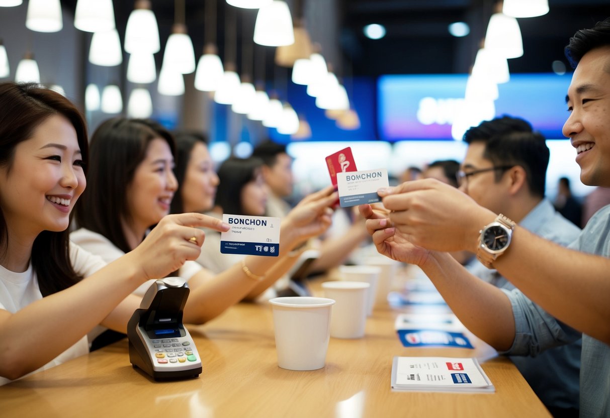Customers eagerly scanning loyalty cards at Bonchon on Double Points Fridays