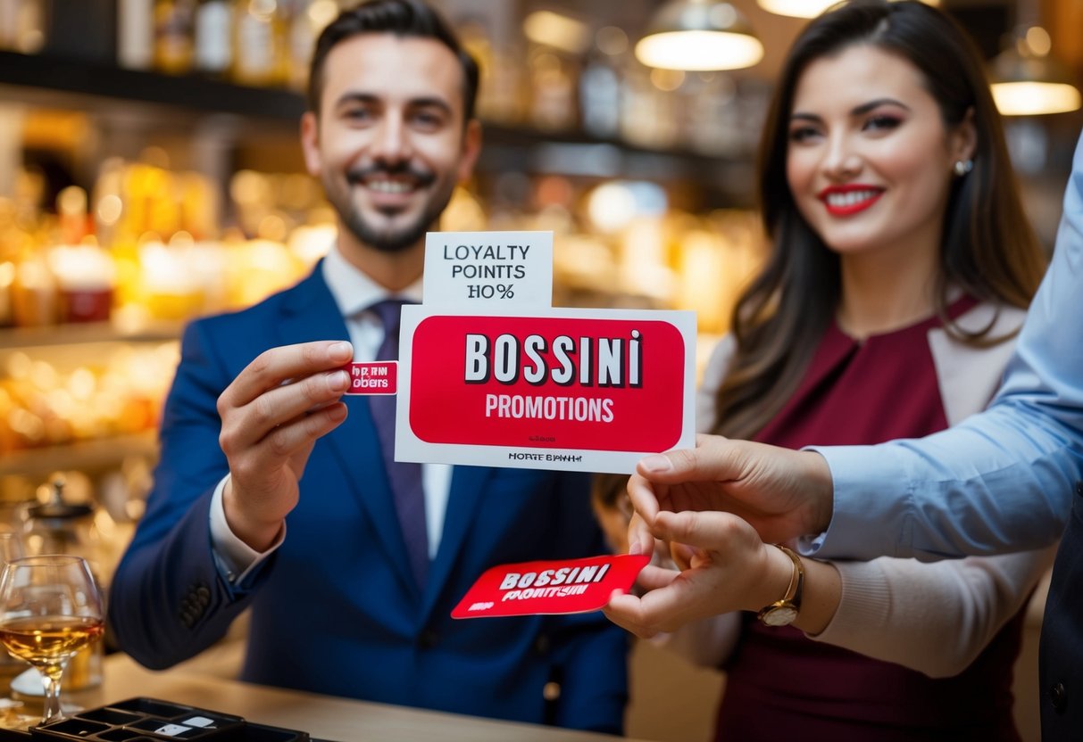Customers redeeming loyalty points for discounts on bossini promotions