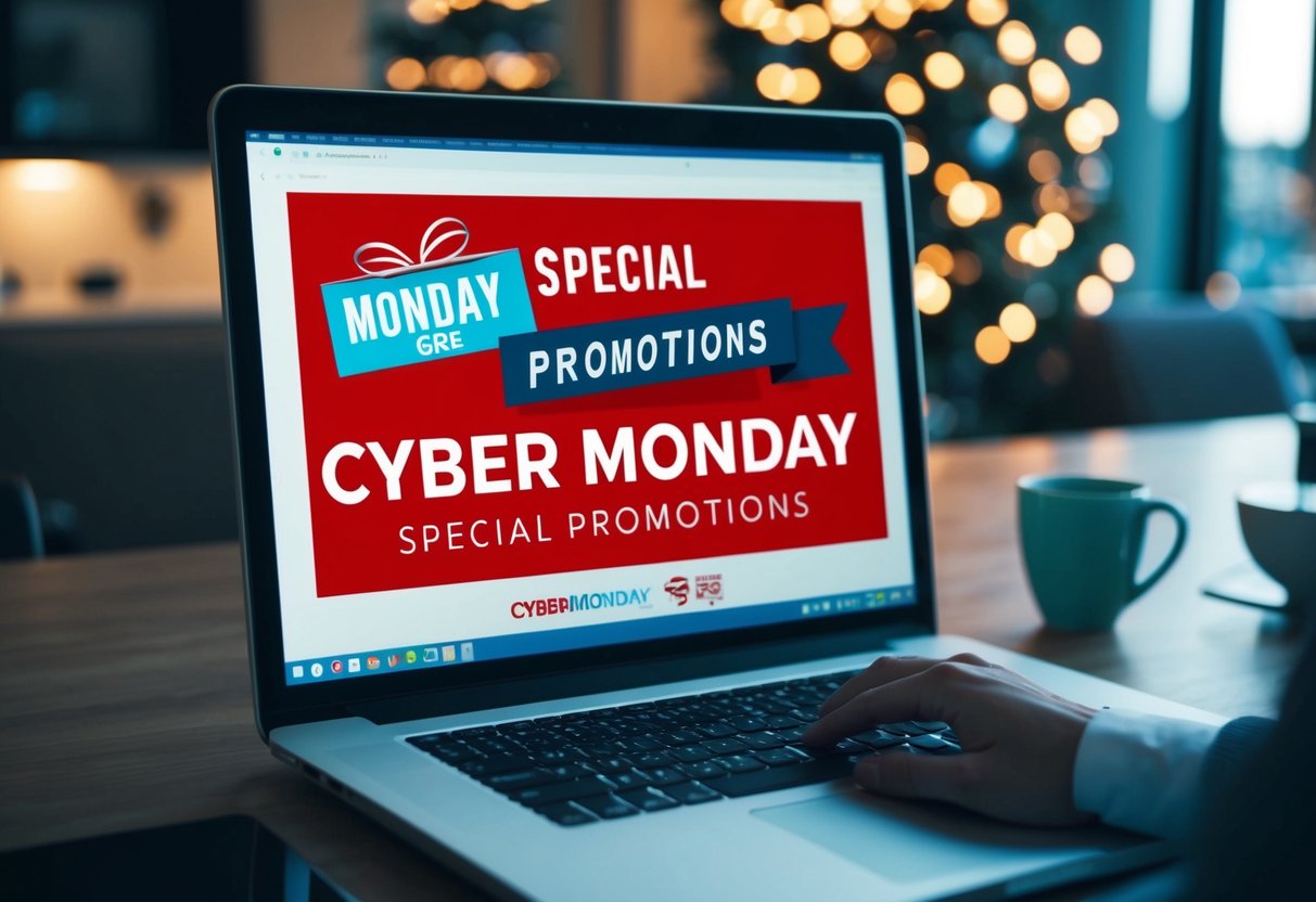 A computer screen displaying Cyber Monday GRE Special promotions