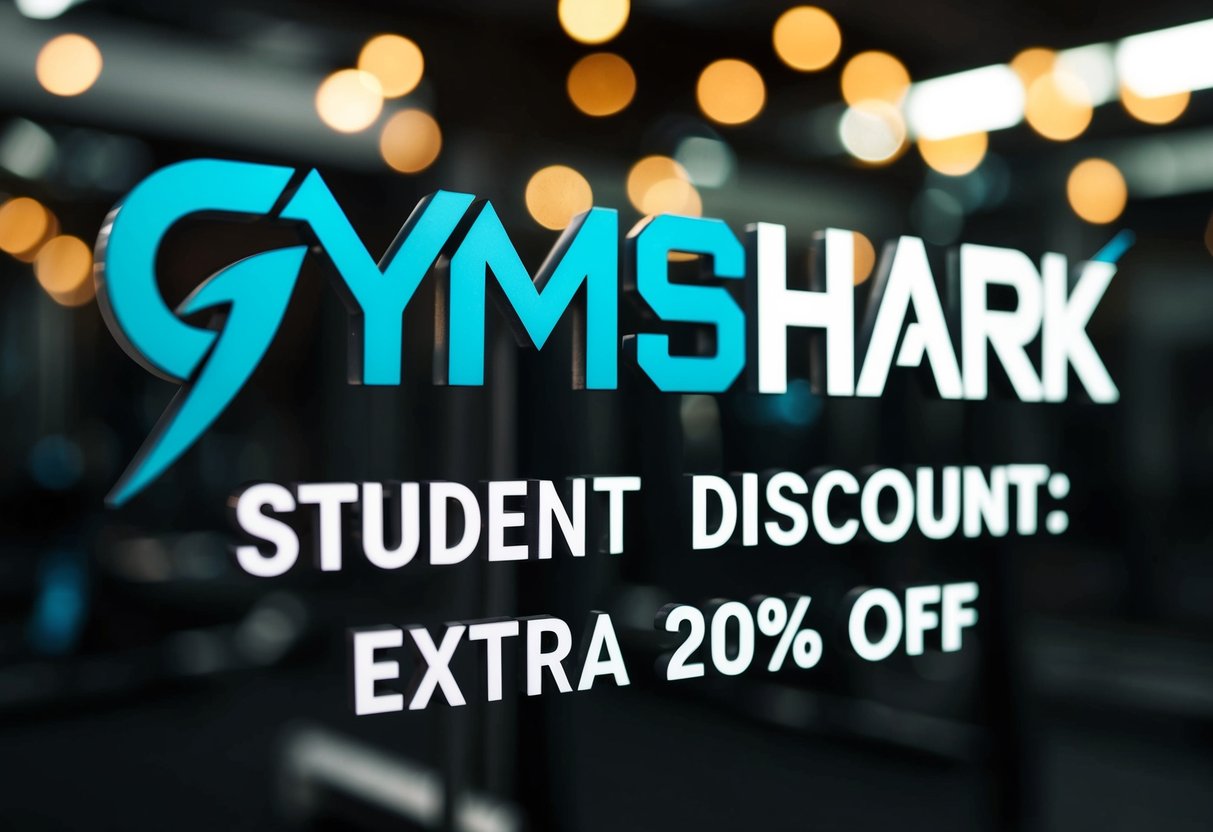 A gymshark logo displayed with a bold "Student Discount: Extra 20% Off" offer