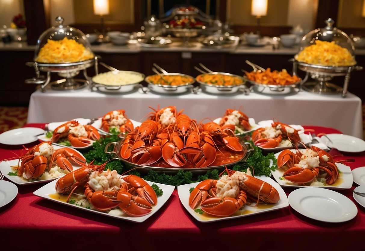 A lavish spread of lobster Thermidor dishes at The Grand Feast buffet