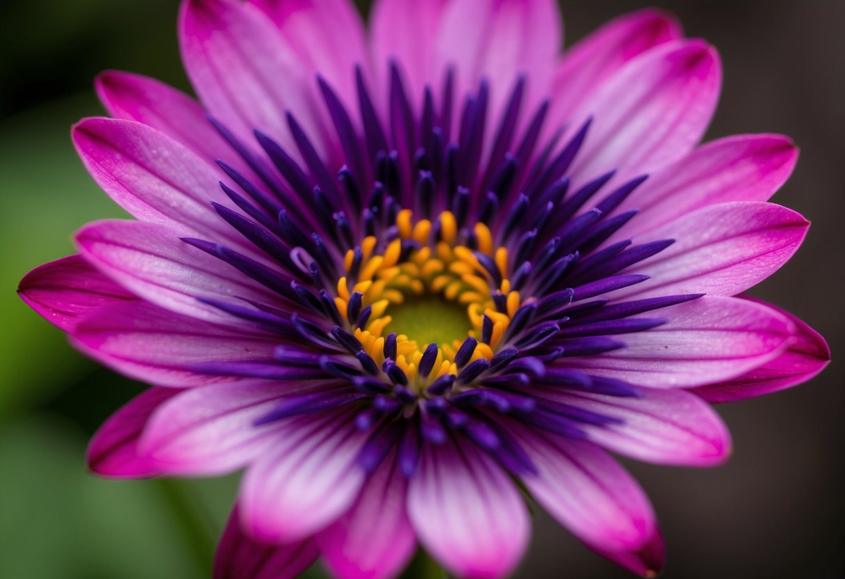 A close-up of a vibrant flower with intricate details, captured with the Olympus M.Zuiko Digital ED 60mm f/2.8 Macro Lens
