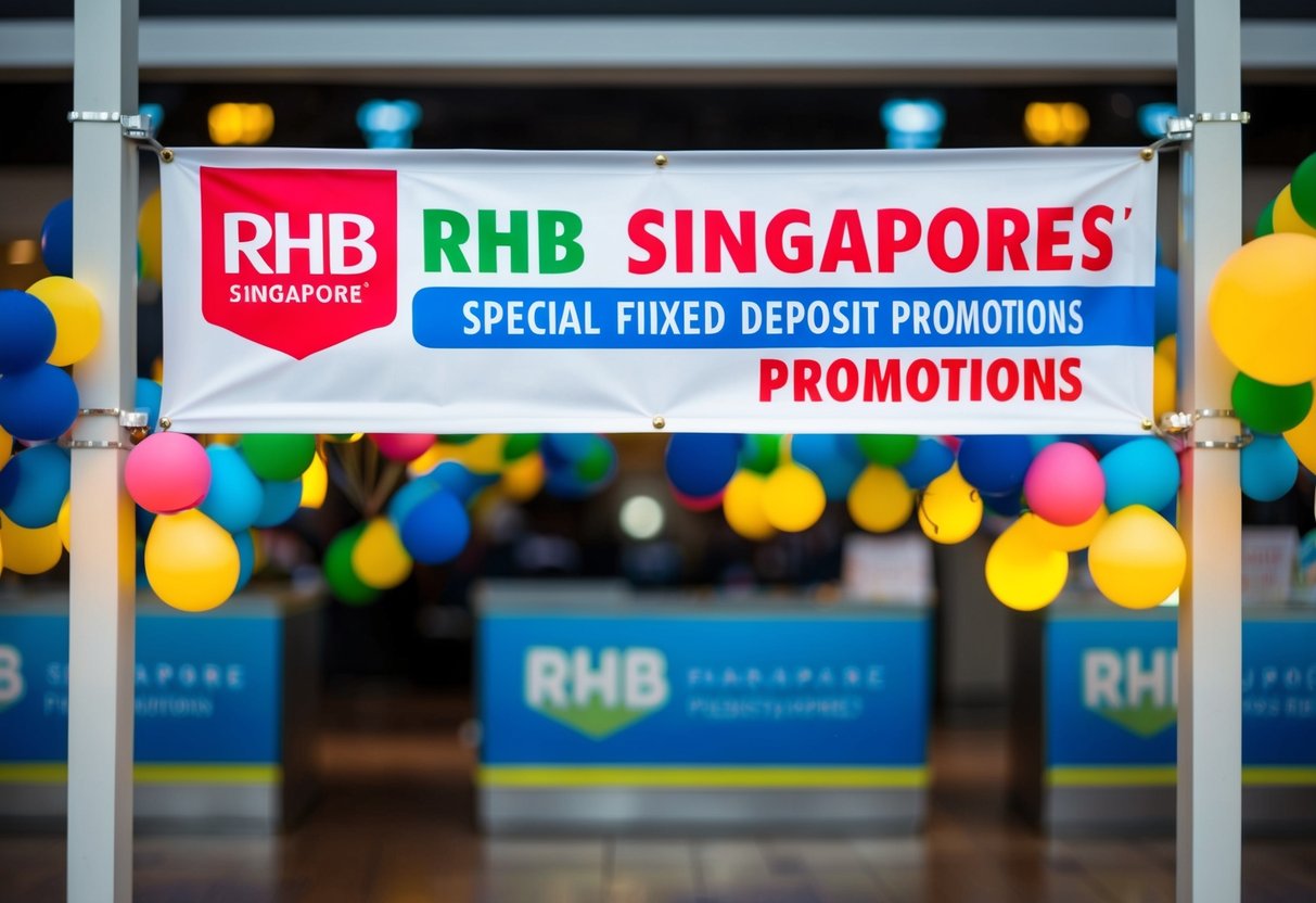 A colorful banner advertising RHB Singapore's special fixed deposit promotions