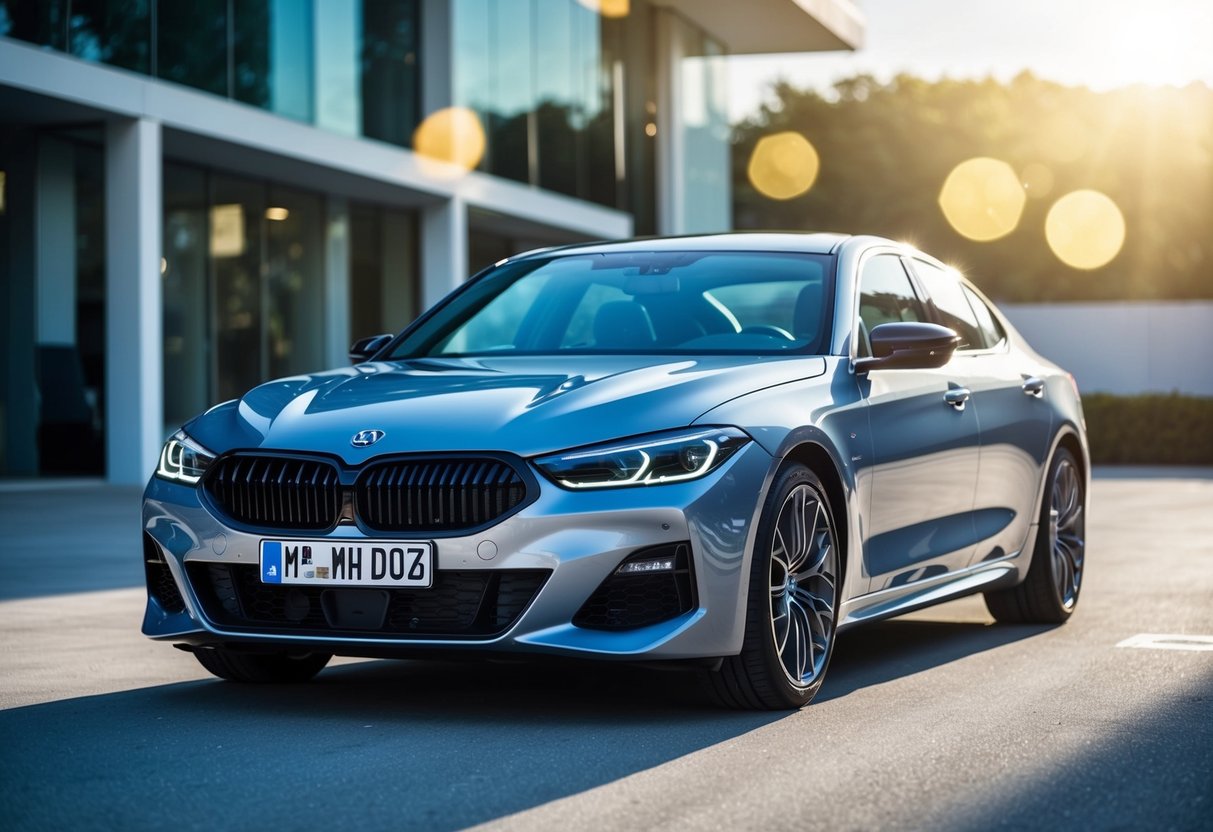 A sleek car with 3M Crystalline solar film shines under the bright sun, showcasing its high performance and protection