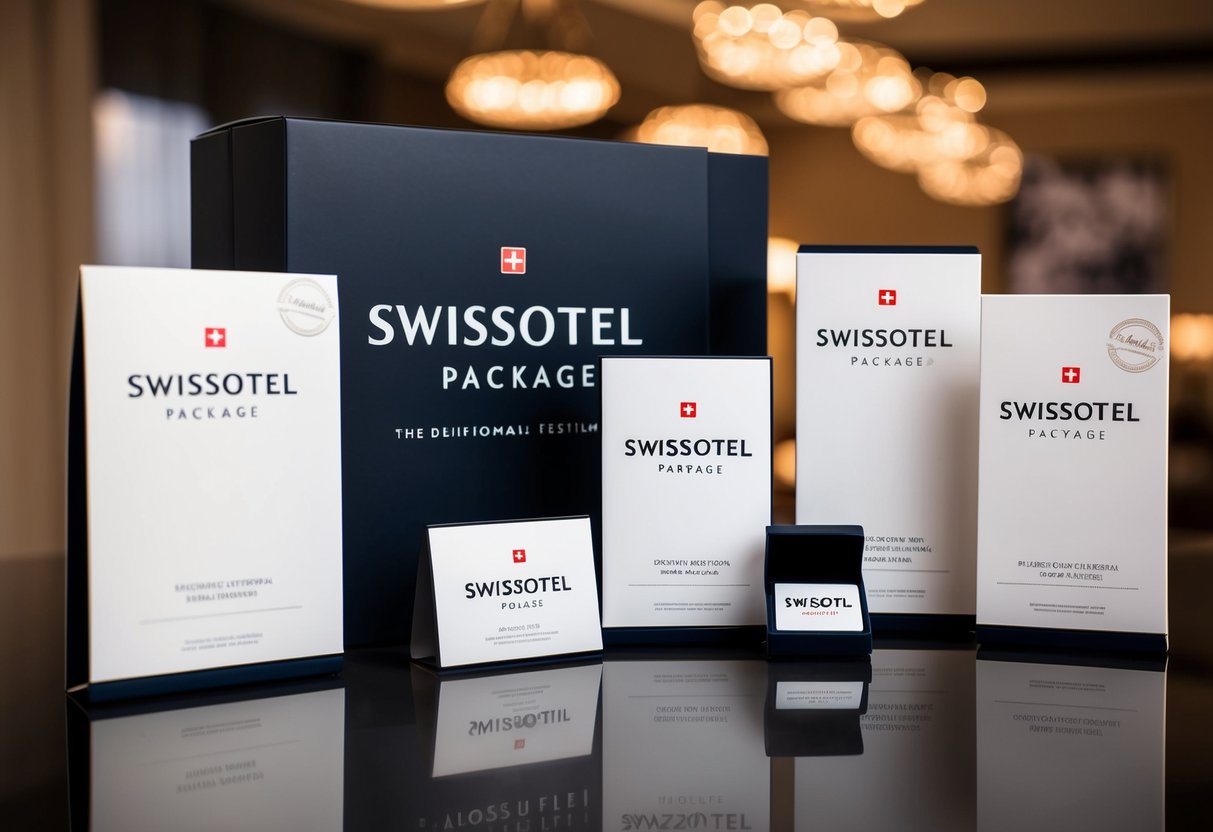 A luxurious Swissotel package displayed with elegant branding and promotional materials